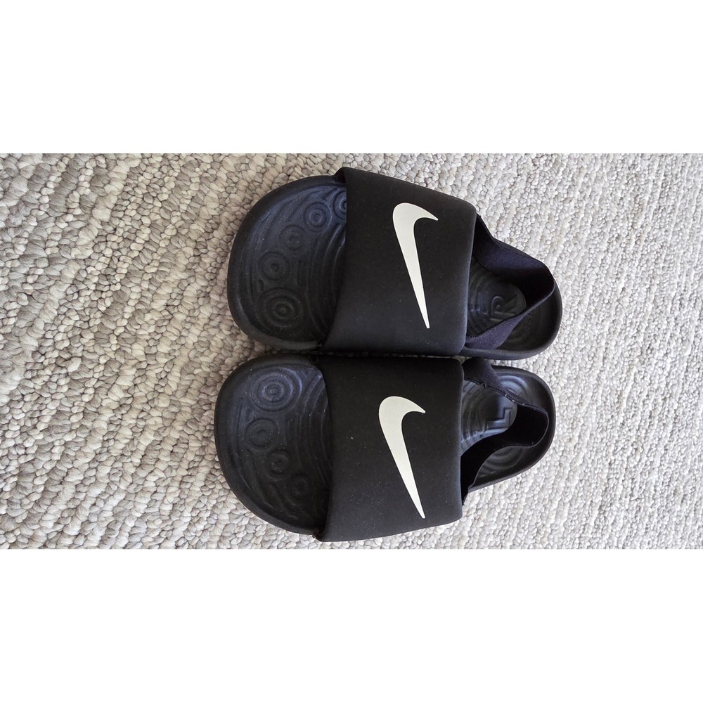 Nike Kawa Slide SE Black White Kids Sandals BV1094-001 Size 10C